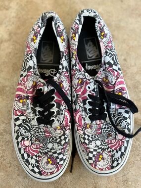 Vans x Disney Alice In Wonderland Cheshire Cat Checkered Sneakers